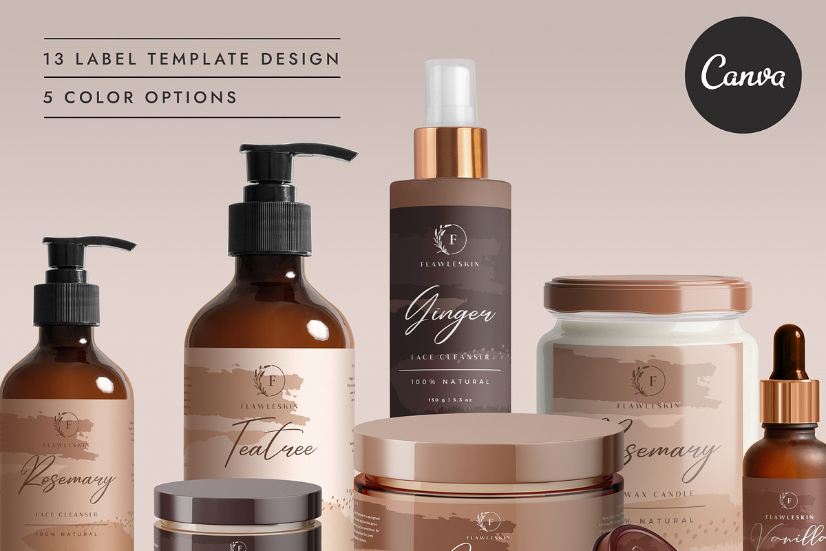 Canva Product Label Bundle Set LA009, a Stationery Template by Draca Design Co (Photo 1 of 5)