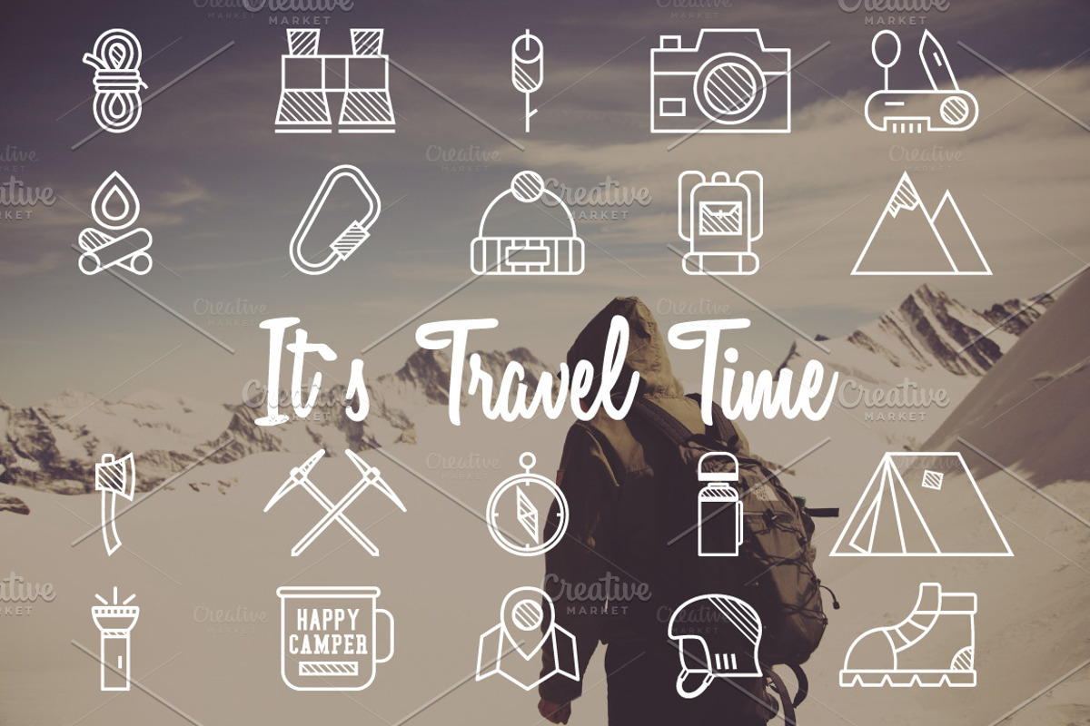 52 Camping Logos + 20 Icons Bundle, a Branding & Logo Template by JeksonGraphics (Photo 12 of 15)