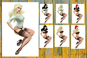 Pretty girl in the style of pin-up, an Illustration by Vavavka (Thumbnail 3 of 5)