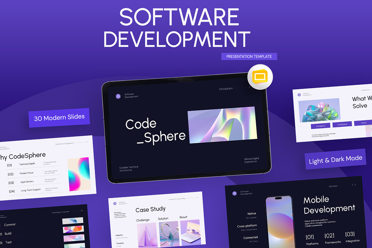 Software Development Google Slides, a Presentation Template by New Coral Design (Photo 1 of 10)