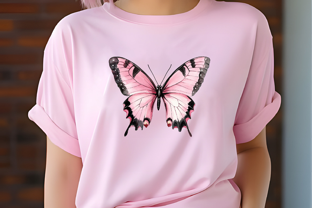 Black and Pink Butterfly Clipart, an Animal Illustration by RobertsArt (Photo 5 of 7)