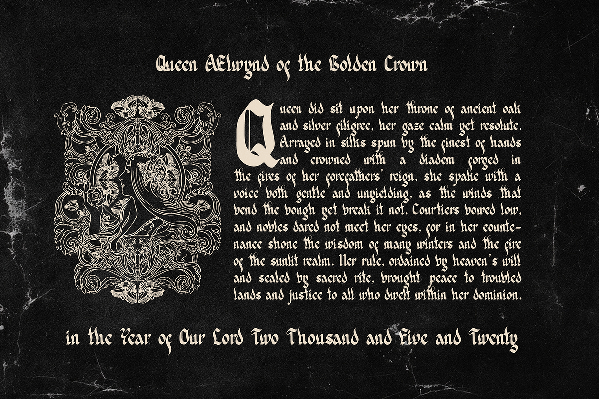 Delkota | Blackletter Typeface, a Blackletter Font by Denustudios (Photo 4 of 12)