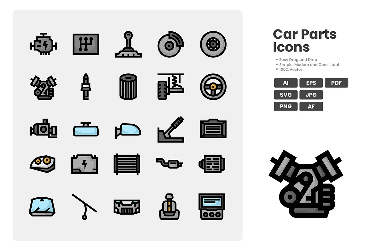 Cars Parts Icon Pack, a Duotone Icon by erifqizeicon (Photo 3 of 3)