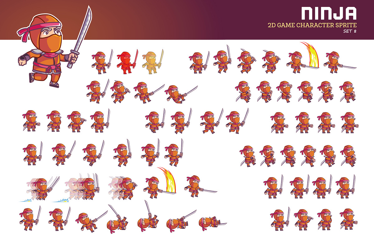 NINJA GAME SPRITE, an Illustration by Silpin