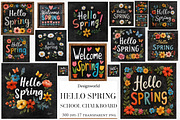 Hello Spring School Chalkboard Clipa, an Illustration by Designworld (Thumbnail 1 of 4)