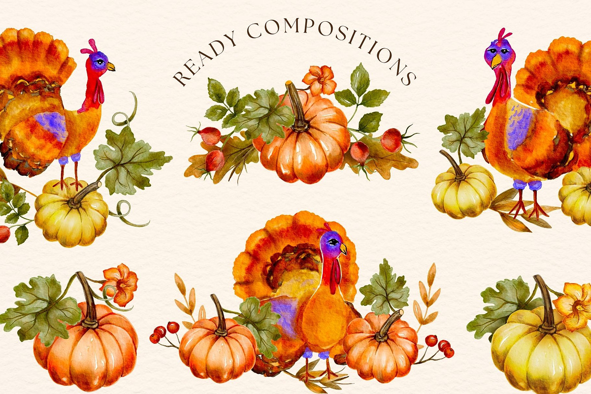 Thanksgiving Watercolor Clipart, an Illustration by Red Ink (Photo 5 of 10)