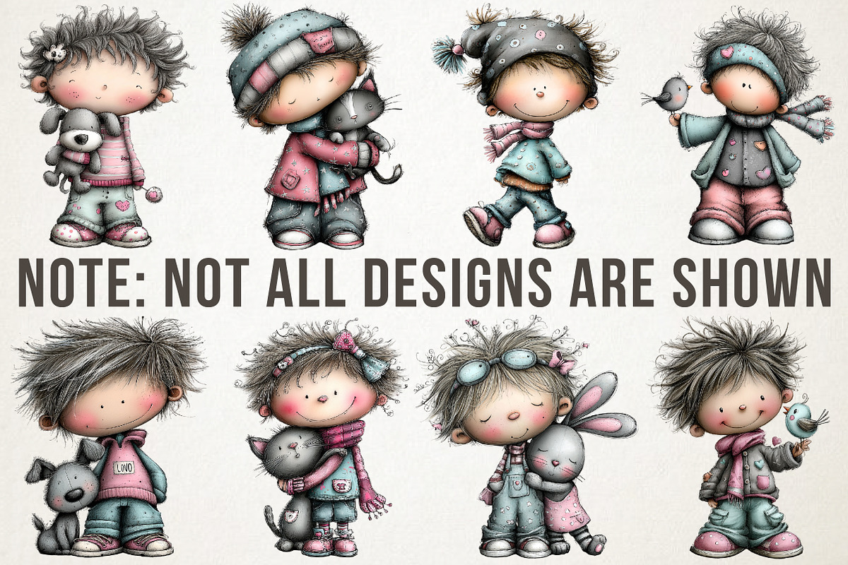 Cute Whimsical People and Pets Bundl, an Illustration by RobertsArt (Photo 5 of 7)