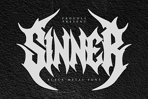 Sinner | Black Metal Font