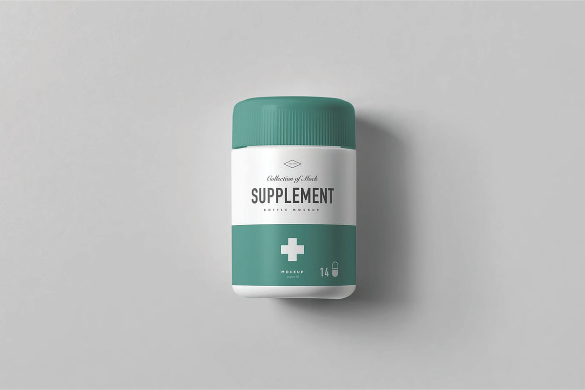 Supplement Jar and Box Mockup, a Packaging Mockup by DesignRushMarket (Photo 11 of 12)
