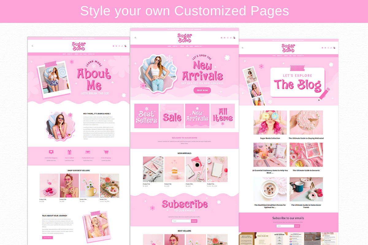 Pink Shopify Theme Template, a Shopify Template by AdvertFox (Photo 2 of 10)