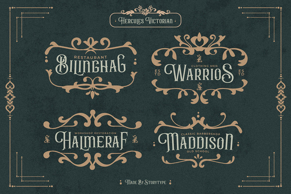 Hercules Victorian Typeface Font, a Sans Serif Font by Storytype Studio (Photo 3 of 14)