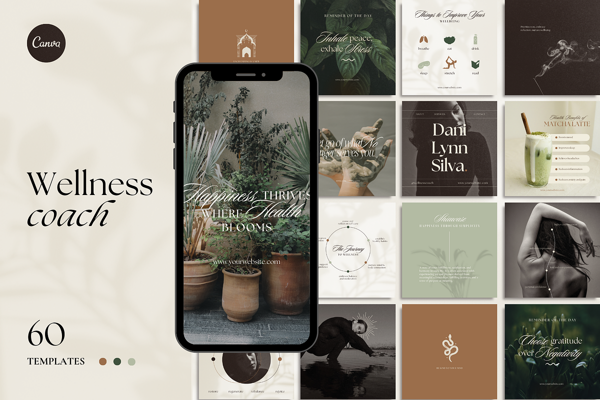 The Wellness Coach Template Bundle, a Social Media Template by The Flossy Finch (Photo 2 of 28)