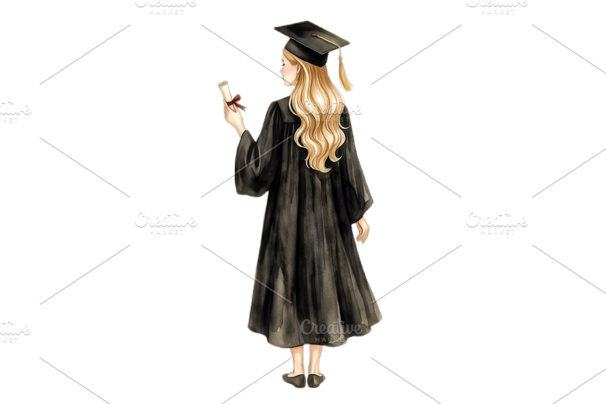 Watercolor Graduation Clipart PNGs, an Education Illustration by VetalStock (Photo 13 of 24)