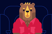 Set of 3 characters in cinema, an Animal Illustration by Dima&Leta Stolz (Thumbnail 2 of 4)