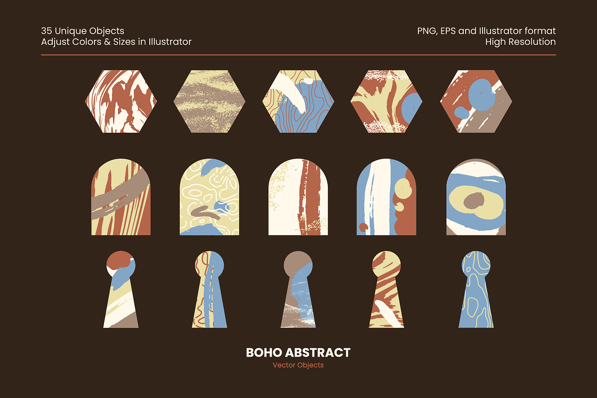 Boho Abstract Vector Objects, an Object Graphic by The Fake PNG (Photo 2 of 5)