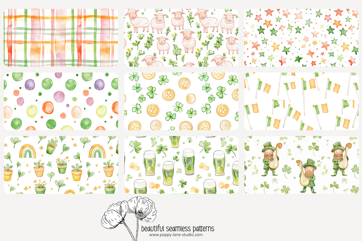 70 St Patrick's Day seamless pattern, a Pattern Graphic by Poppy Lane Studio (Photo 7 of 10)