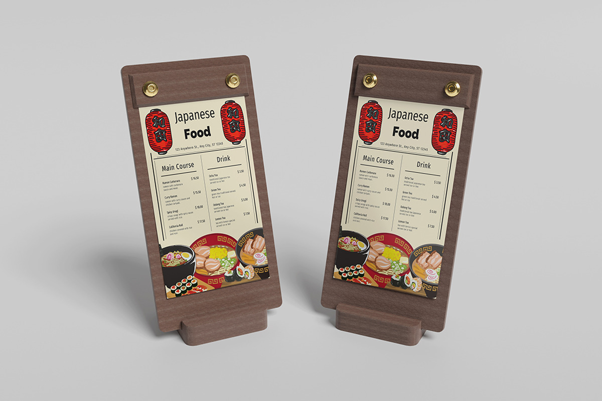 Table Menu Mockup, a Product Mockup by Squashy Creative Studio (Photo 2 of 5)
