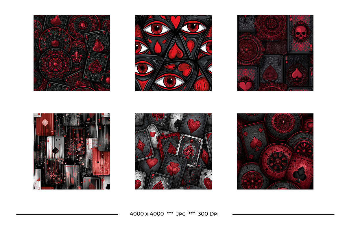 Playing Card Retro Art Style Pattern, a Pattern Graphic by karenfoleyphoto (Photo 5 of 11)