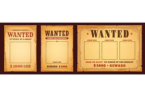 Western Wanted Banners