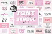 100 FONTS! Ultimate Font Bundle Vol3, a Script Font by Blush Font Co. (Thumbnail 1 of 4)