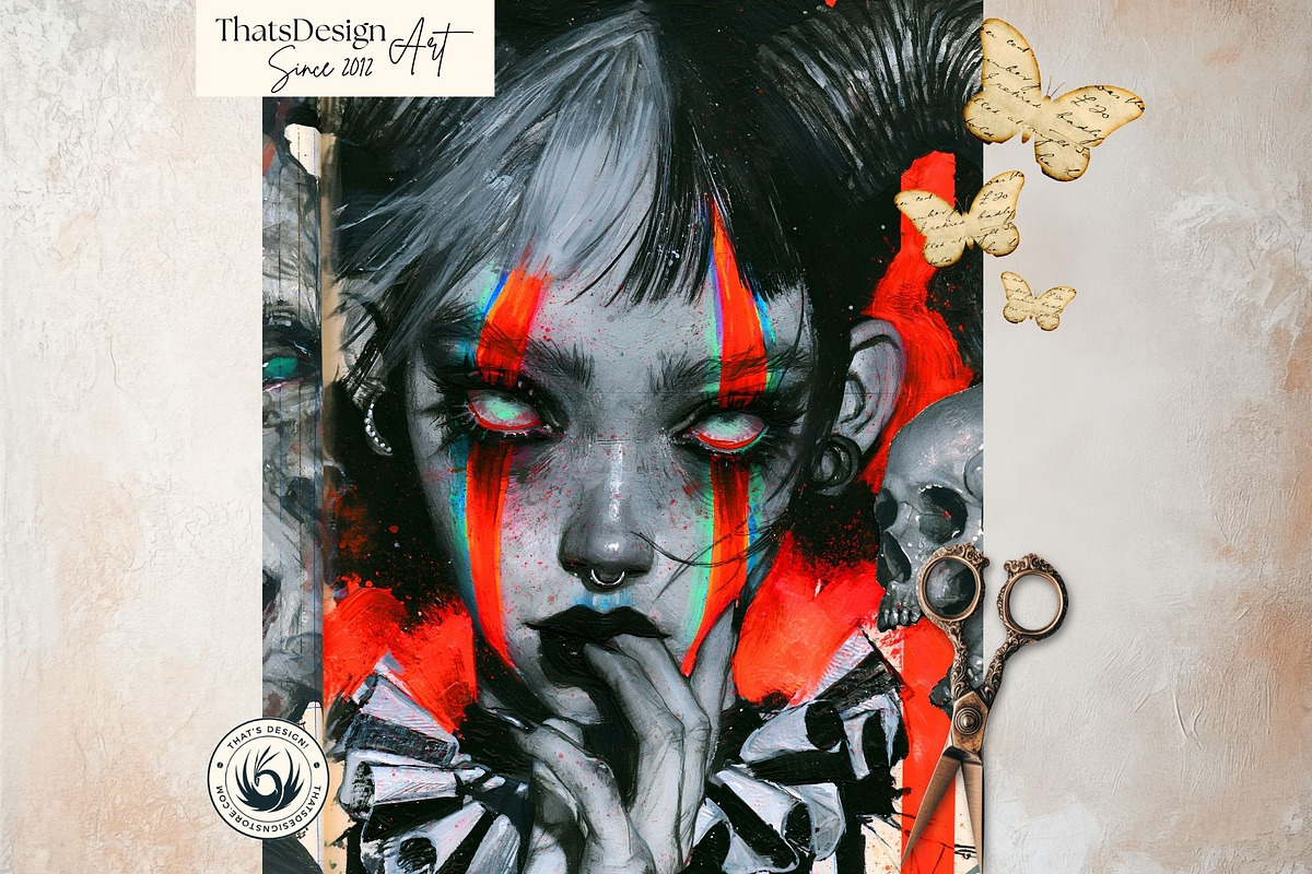 Vintage Dark Halloween Digital Paper, a Seasonal Illustration by ThatsDesignArt (Photo 5 of 16)