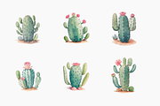 Cute Cactus Watercolor Clipart, a Decorative Illustration by jvxvxnism (Thumbnail 3 of 6)