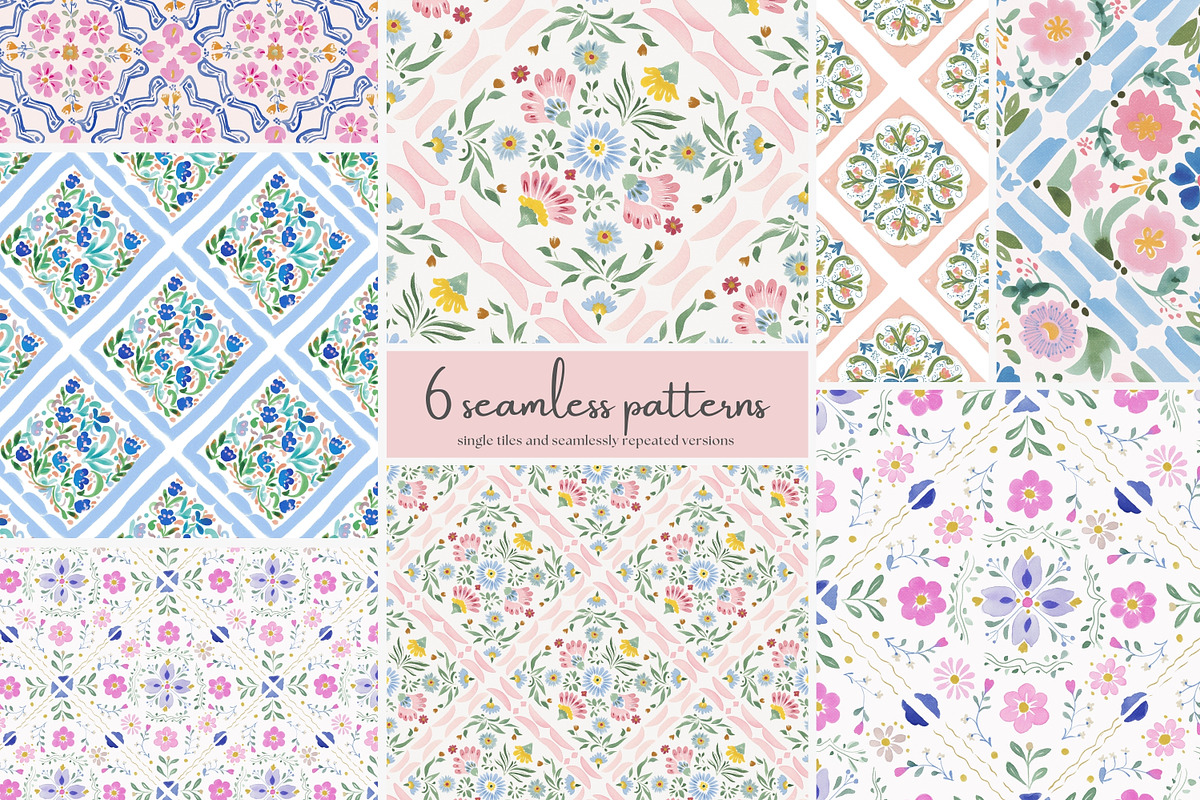 folk floral seamless patterns bundle, a Pattern Graphic by Patishop Art (Photo 7 of 9)