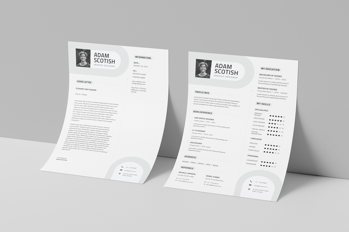 Resume/CV and Cover Letter Template, a Resume Template by Goodsdune (Photo 1 of 3)