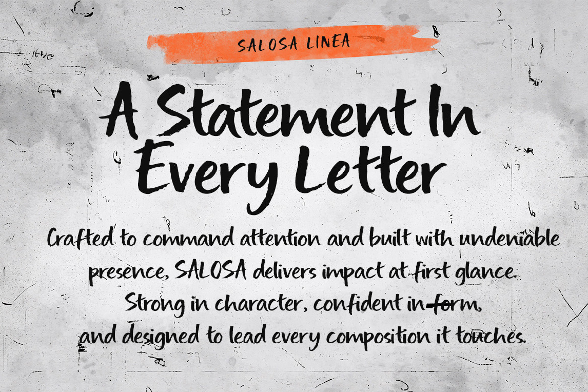 Salosa Linea – Bold Brush Display, a Handwritten Font by decographstud (Photo 6 of 8)