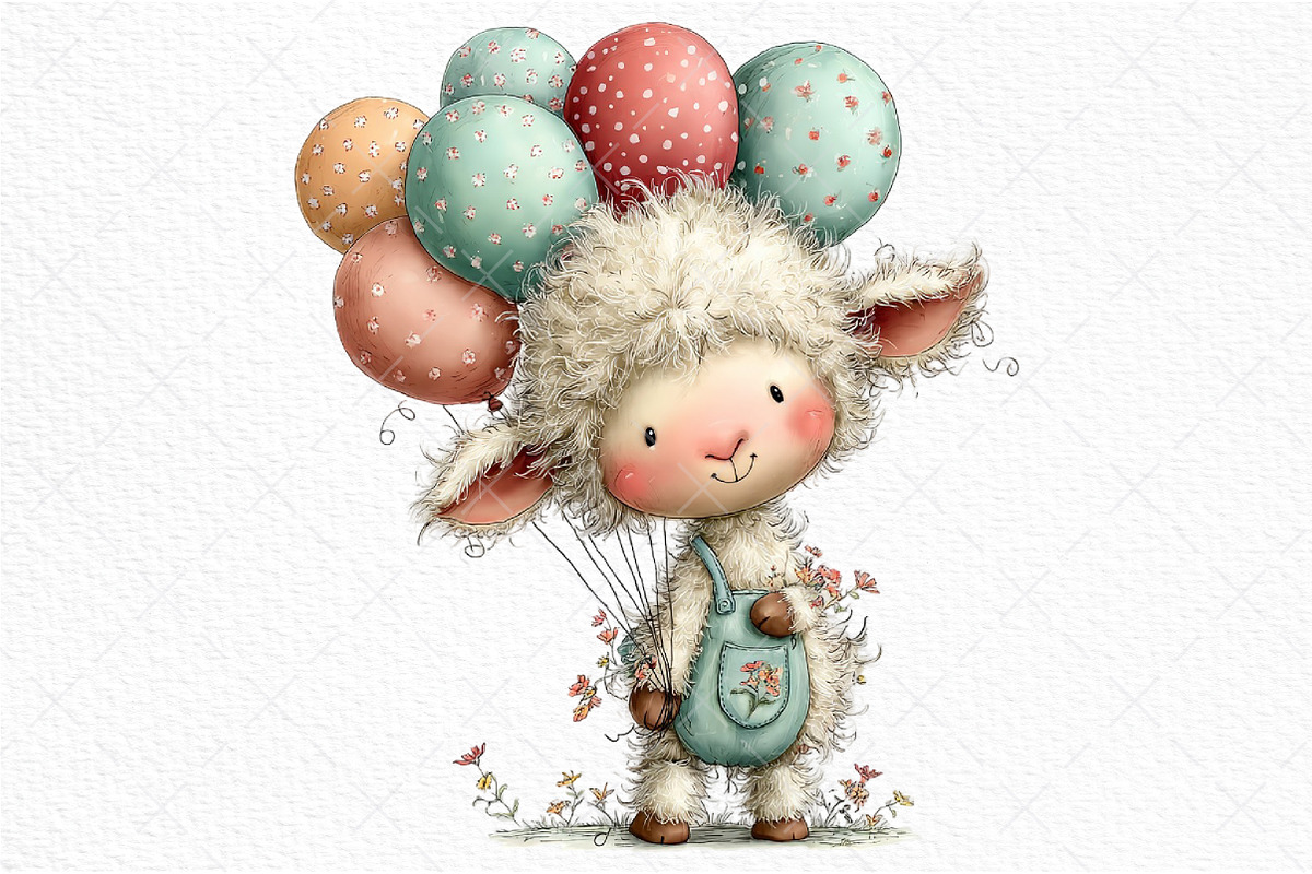 Whimsical Spring Sheep Clipart, an Illustration by Craft Nest (Photo 9 of 11)