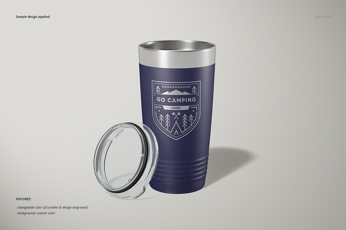 20oz Stainless Steel Tumbler Mockup, a Cups & Container Mockup by creatsy5 (Photo 5 of 17)