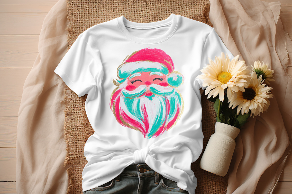 Brushstroke Santa Sublimation Bundle, an Illustration by Craft Nest (Photo 4 of 6)