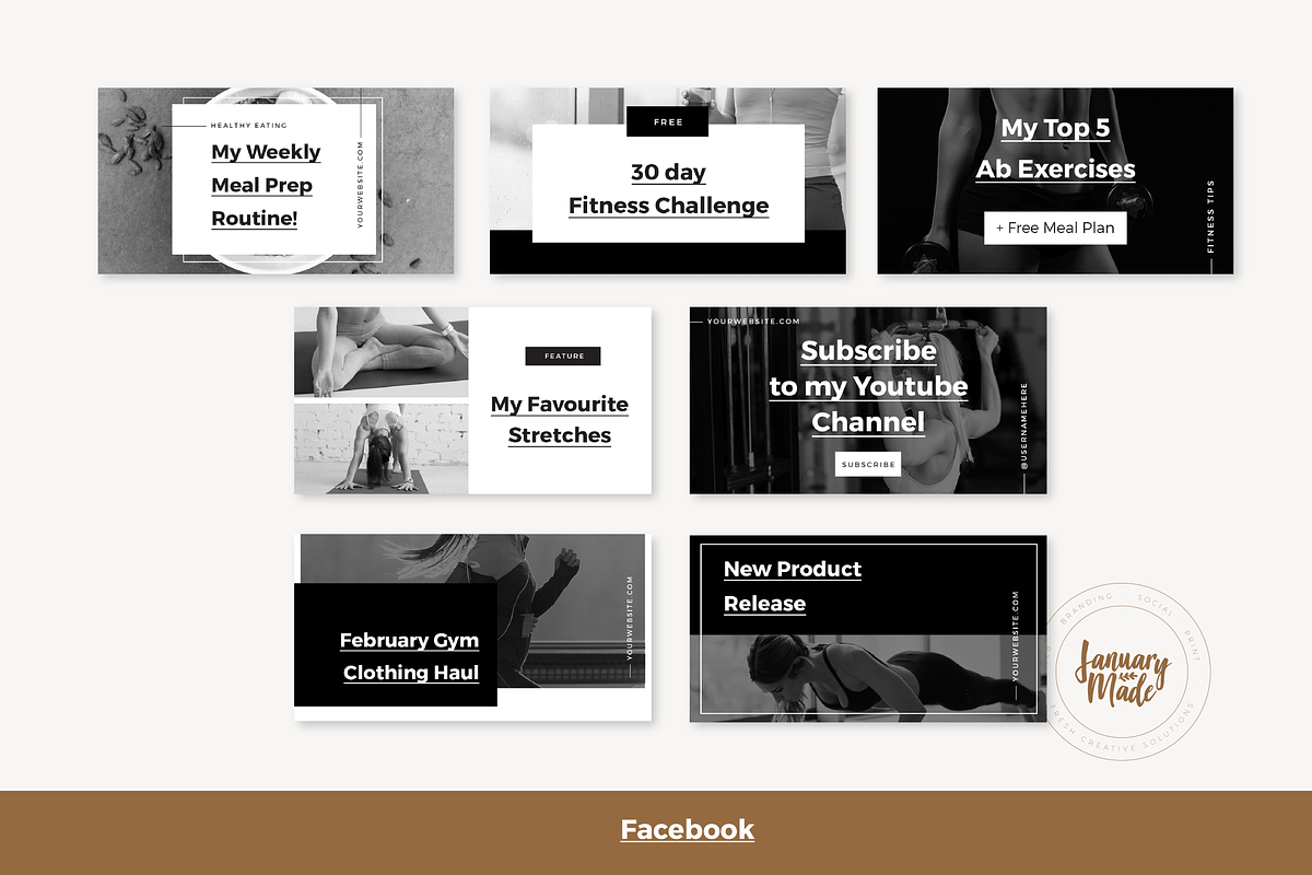 Fitness Social Media Template Bundle, a Social Media Template by January Made Design (Photo 4 of 7)