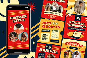 Red Vintage Fashion Sale Instagram, a Social Media Template by Aiyari Graphic