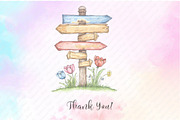 Spring Wooden Signs Clipart, an Illustration by Watercolor design (Thumbnail 9 of 12)