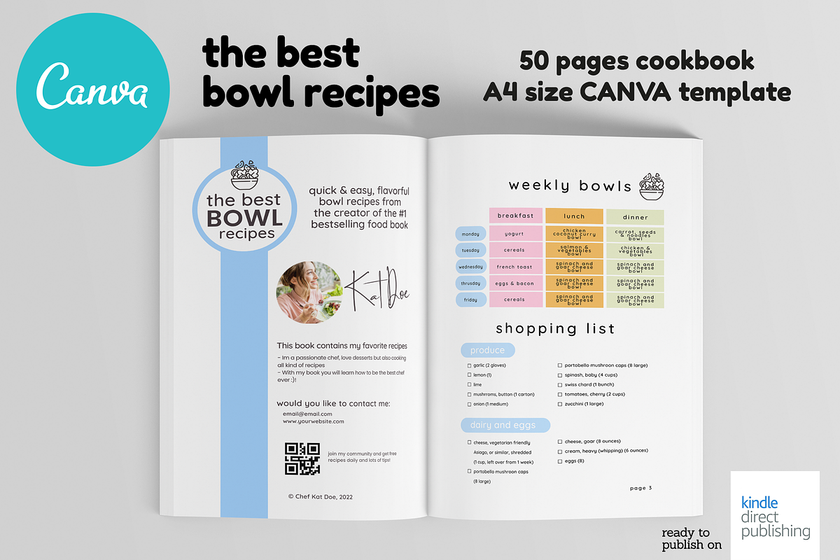 A4 Canva Recipes Cookbook Template, a Magazine Template by DeLaGranSiete (Photo 2 of 11)