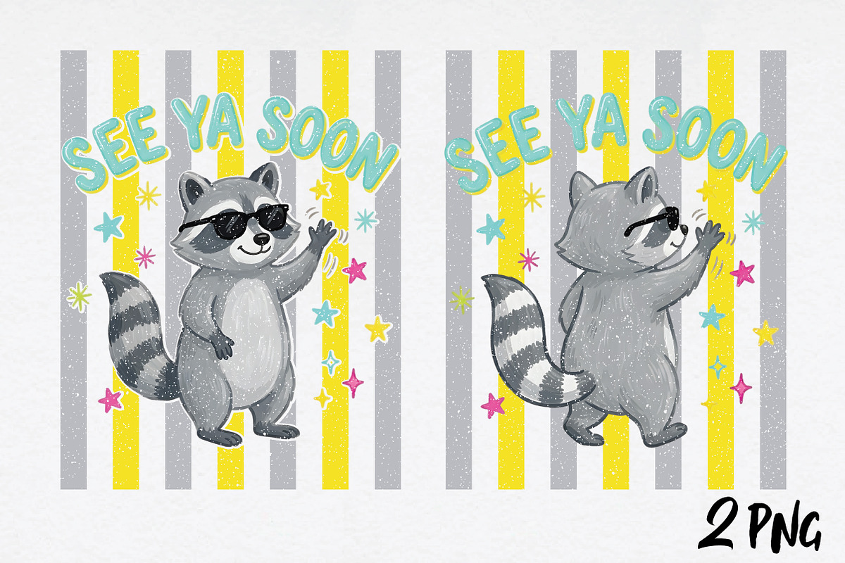 Striped See Ya Soon Funny Raccoon P, an Illustration by Daily.Designs (Photo 1 of 5)