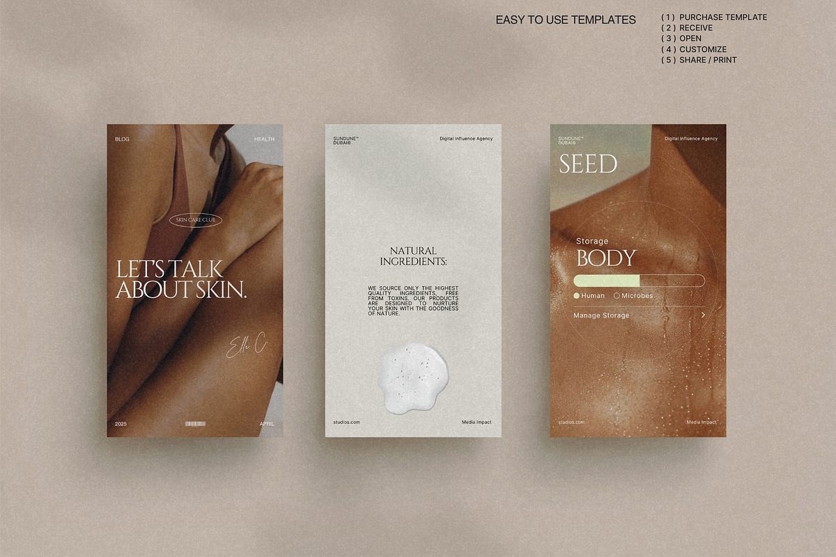 Neutral Skincare Story Templates preview 4