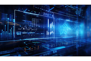 lines technology background blue ai, a Technology Photo by pikepicture