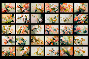 400 Abstract Oil Painting Flowers