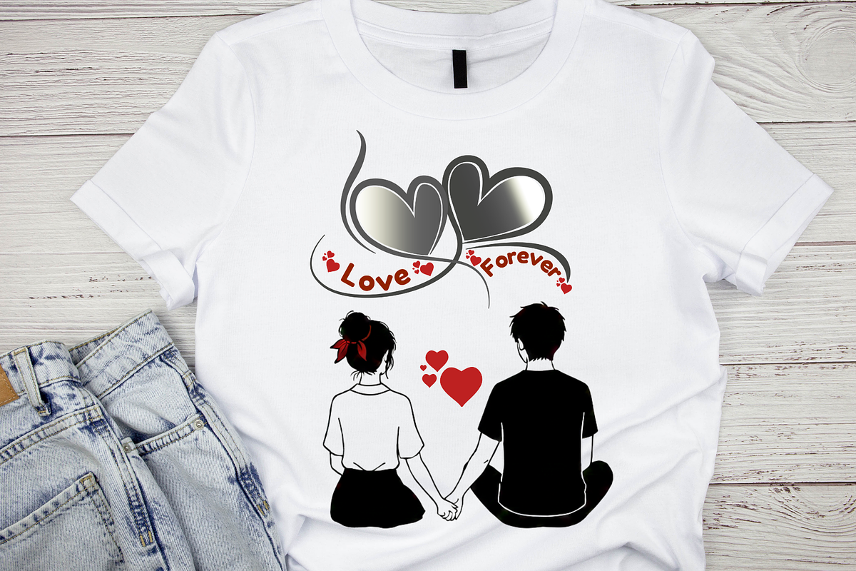 Love Forever PNG Retro Valentine, a Graphic by Vector Portal (Photo 1 of 5)