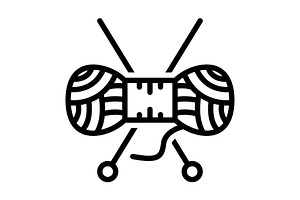 Wool wool ball black icon, an Outline Icon by Creative priyanka
