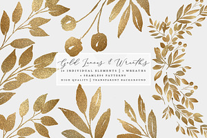 Gold Leaves, Wreaths & Patterns
