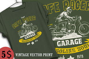 Retro motorcycle illustration