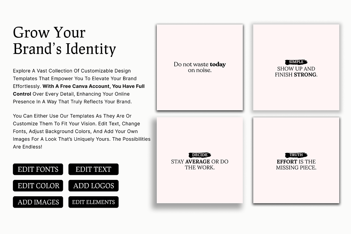 50 INSPIRING INSTAGRAM TEMPLATE, a Social Media Template by RB Boutique (Photo 7 of 10)