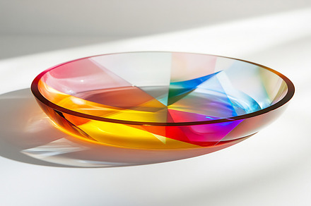 Colorful glass bowl display, a Photo by Beautiful things