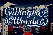 Winged Words - Tattoo Font, a Font by PutraCetol Studio (Thumbnail 1 of 11)