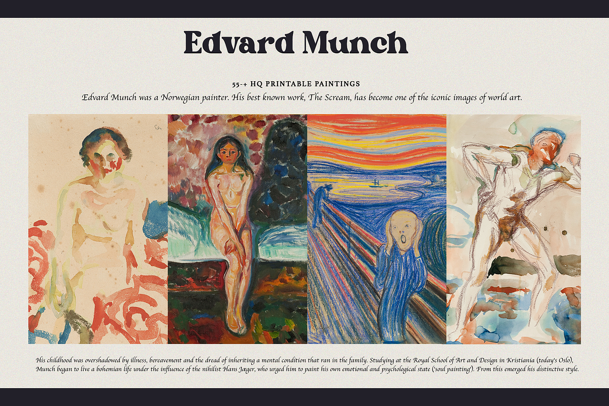 550+ Edvard Munch Paintings, a Person Illustration by Digital Museum (Photo 1 of 12)