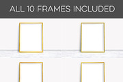 10 Golden Frames Mockups on Marble, a Print Template by Hype Your Prints (Thumbnail 6 of 6)