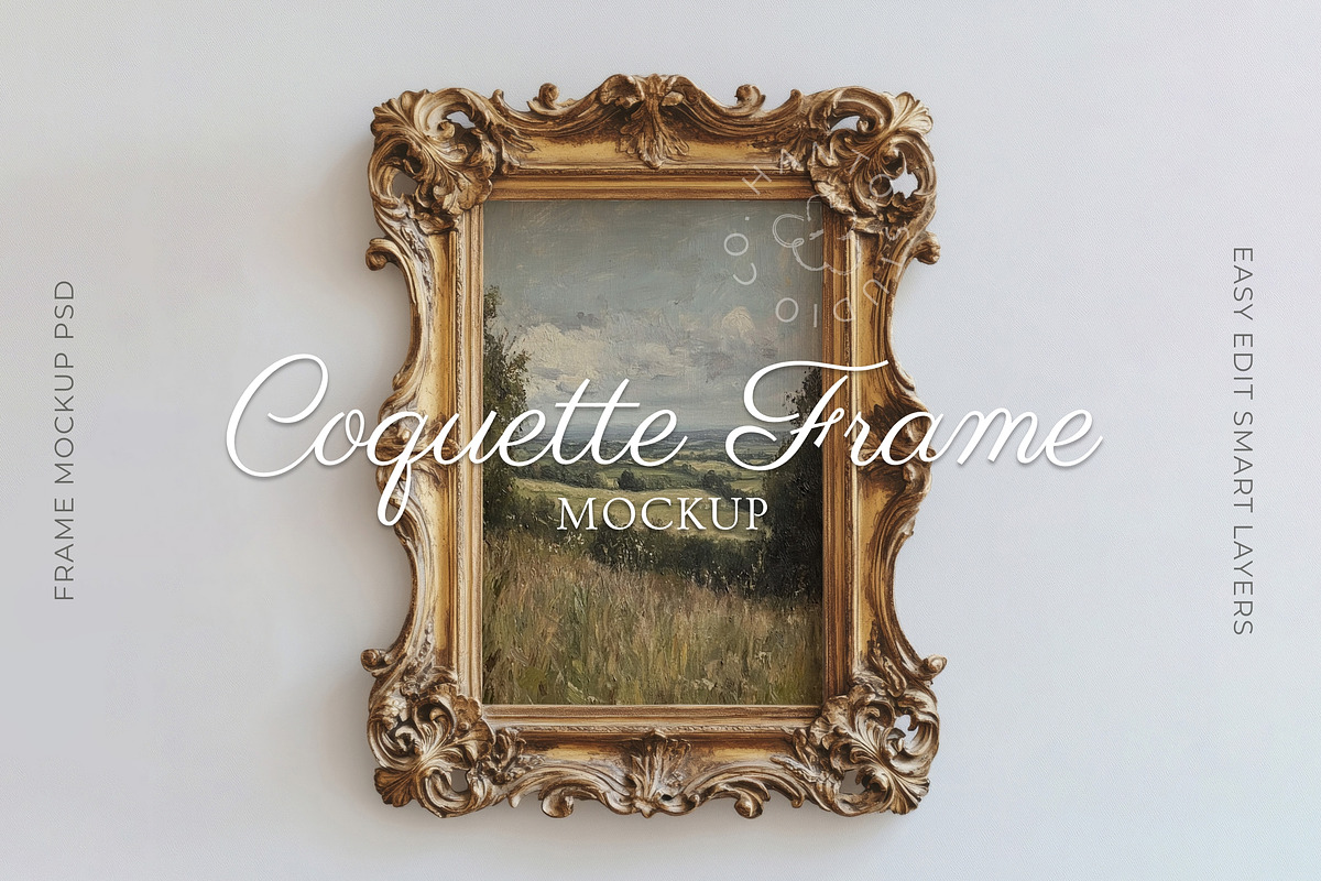Vintage Coquette Frame Mockup, a Household Mockup by Blank Studio (Photo 1 of 8)